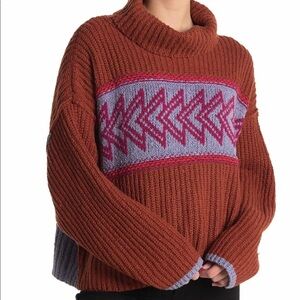 Free People Greater Than Cowl Neck Pullover Long Sleeve Sweater Size M Women